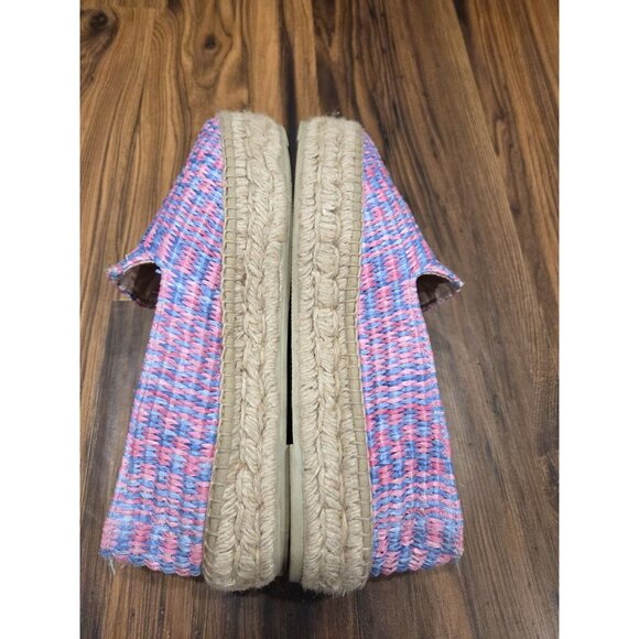 Manebí Platform Espadrilles Pink Blue Woven Raffia Slip On EU 39 US 8.5 - Picture 6 of 10